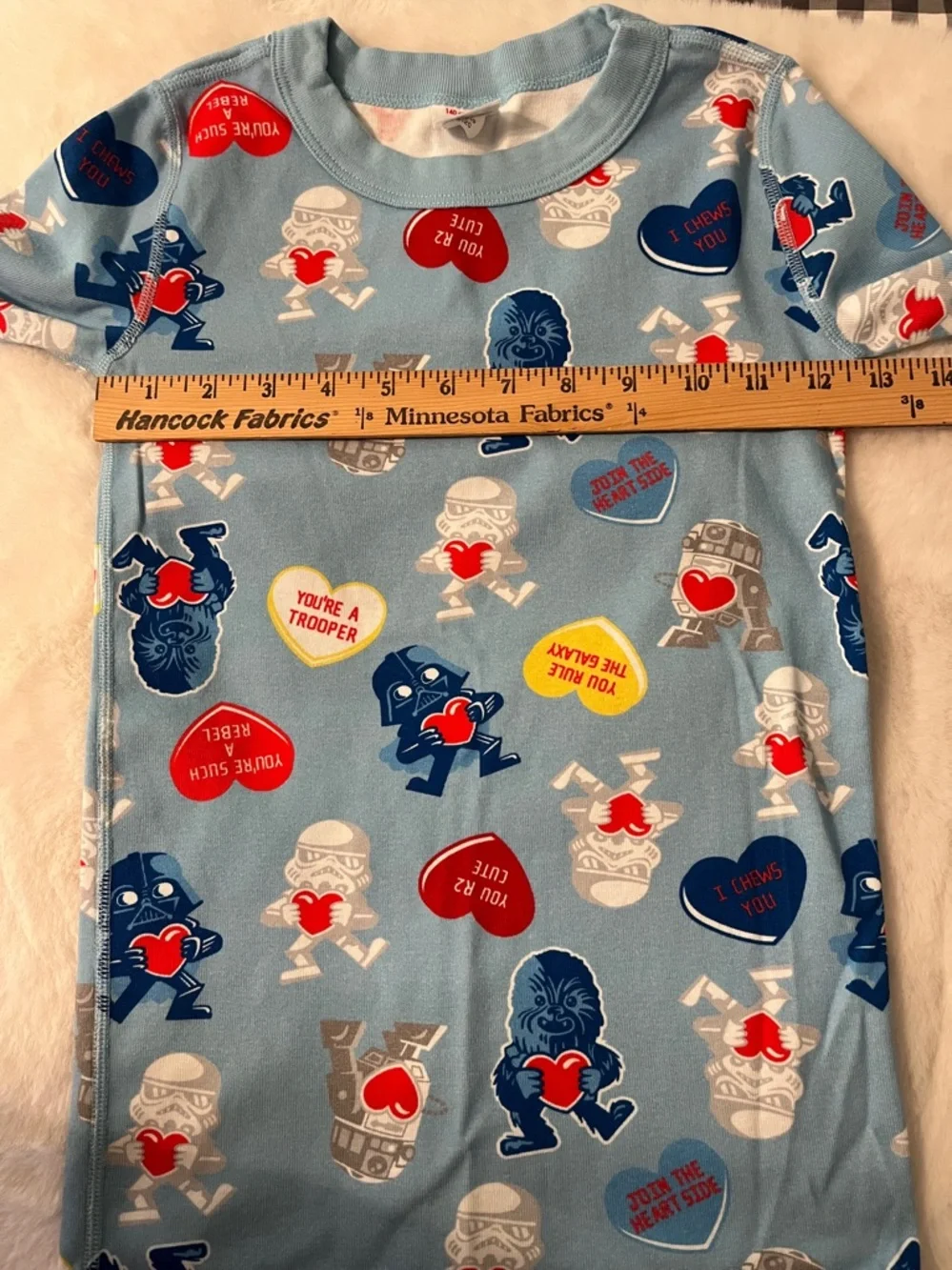 Hanna Andersson Star Wars Pajama Long John Set Blue Valentine's Size 10
